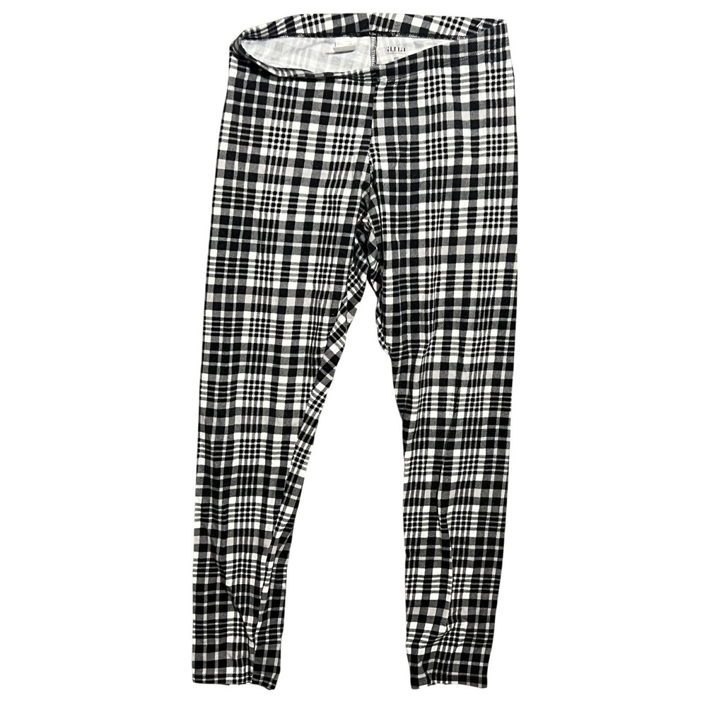 A.N.A. A New Approach Women's Petite Small PS Black White Plaid Stretch Leggings